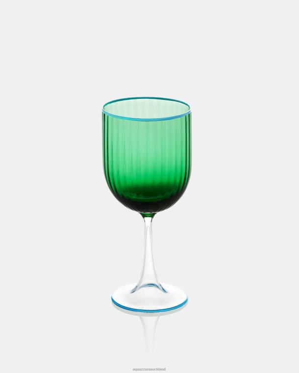 Aquazzura Striped Red Wine Glass GREEN TZ666535