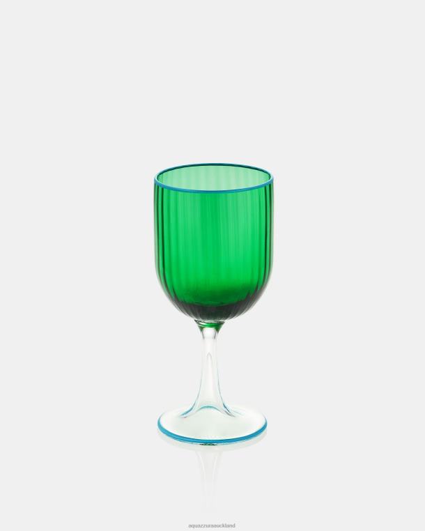Aquazzura Striped White Wine Glass GREEN TZ666534